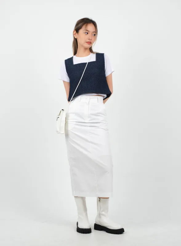 Sqaure Neck Cropped Denim Tank Top CA26 sold by Lewkin
