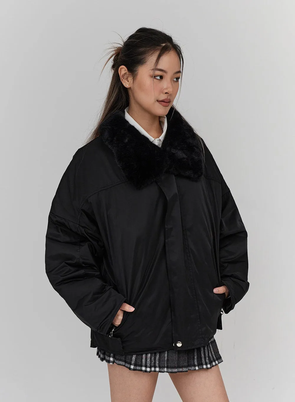 Faux Collar Puffer Jacket Unisex CN23 sold by Lewkin product image thumbnail 5