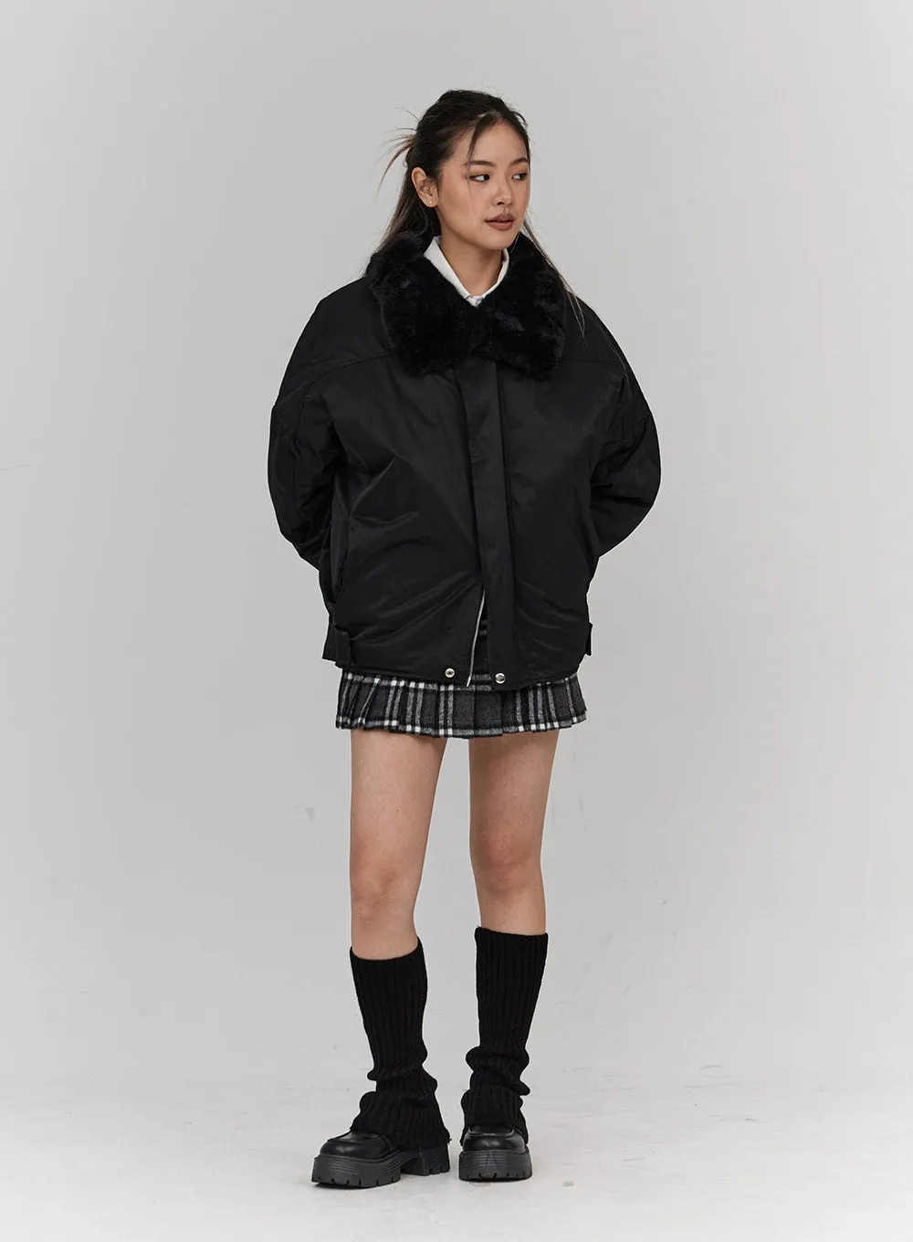 Faux Collar Puffer Jacket Unisex CN23 sold by Lewkin product image thumbnail 4