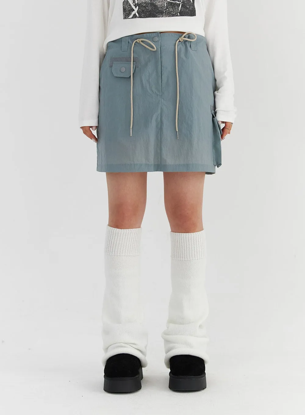 Nylon Cargo Mini Skirt CS327 sold by Lewkin product image thumbnail 2