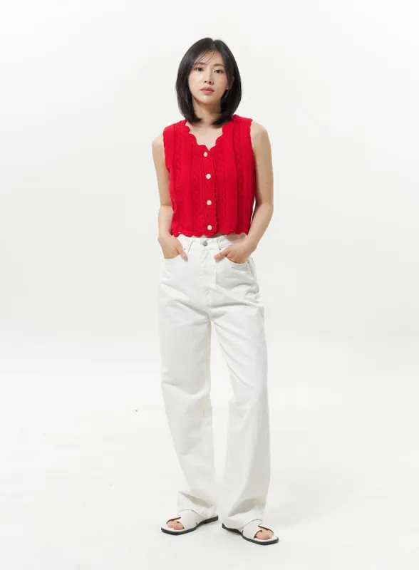 Straight Leg Cotton Pants OY330 sold by Lewkin