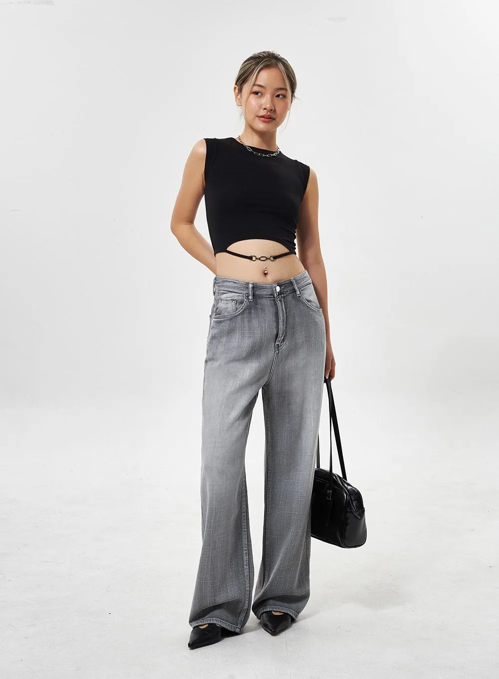 Chain Detail Cropped Top CY330 sold by Lewkin product image thumbnail 4