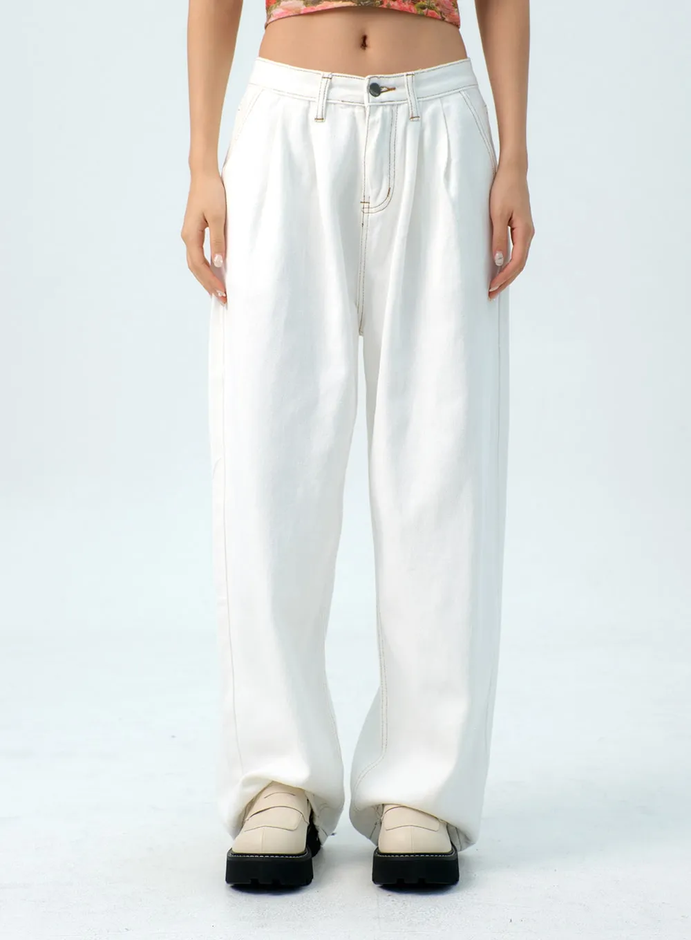 Stitch WIde Leg Cotton Pants IG312 sold by Lewkin product image thumbnail 2