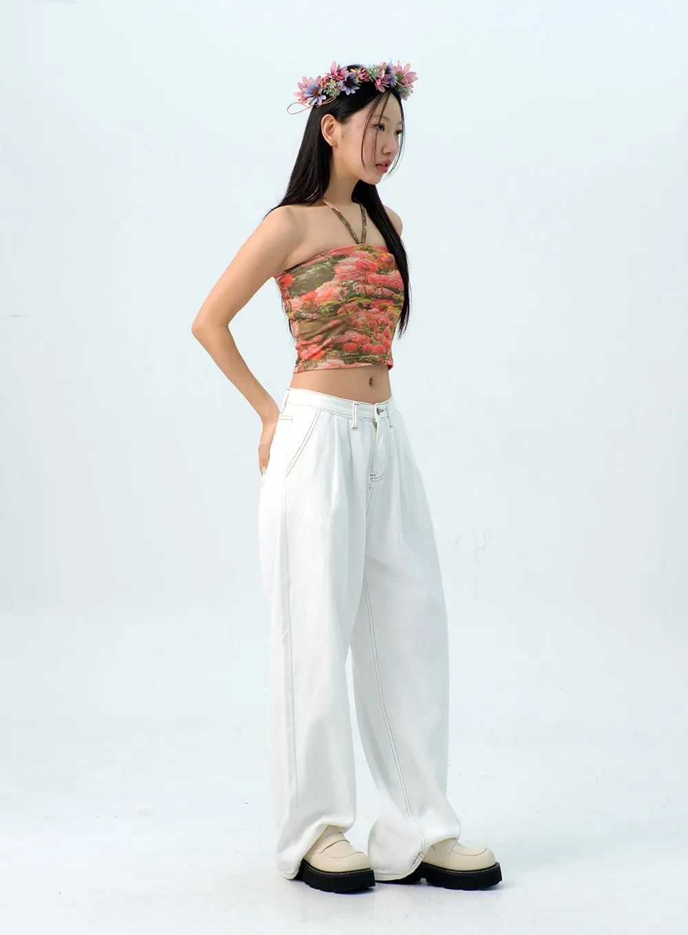 Stitch WIde Leg Cotton Pants IG312 sold by Lewkin product image thumbnail 4