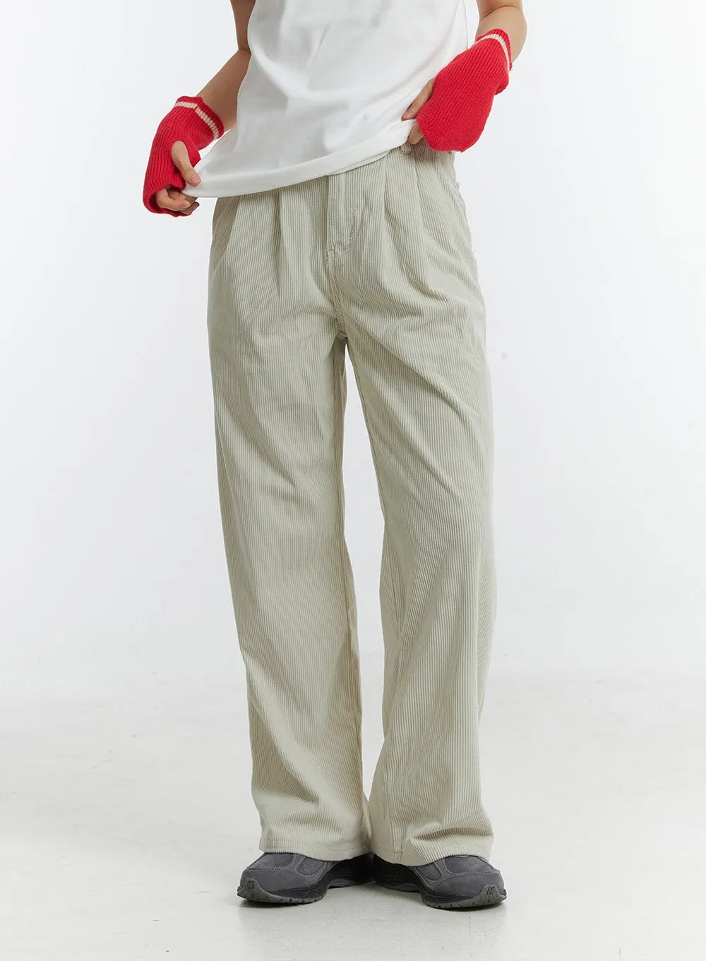 Solid Corduroy Straight Leg Pants OD318 sold by Lewkin product image thumbnail 2