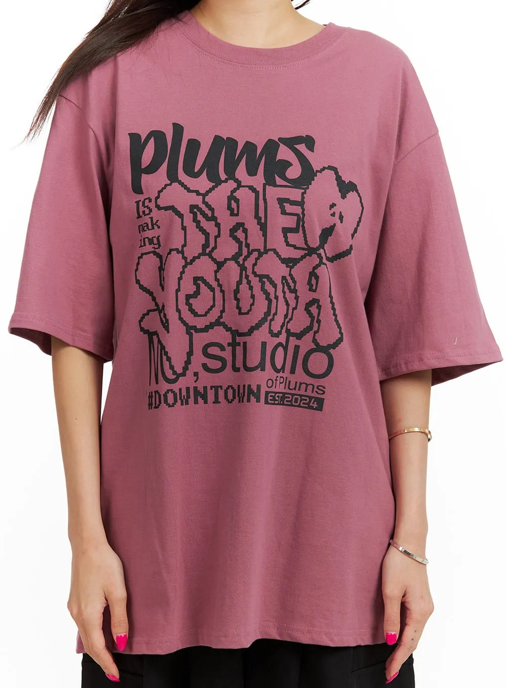 Oversized Graphic Tee CU417 sold by Lewkin product image thumbnail 3