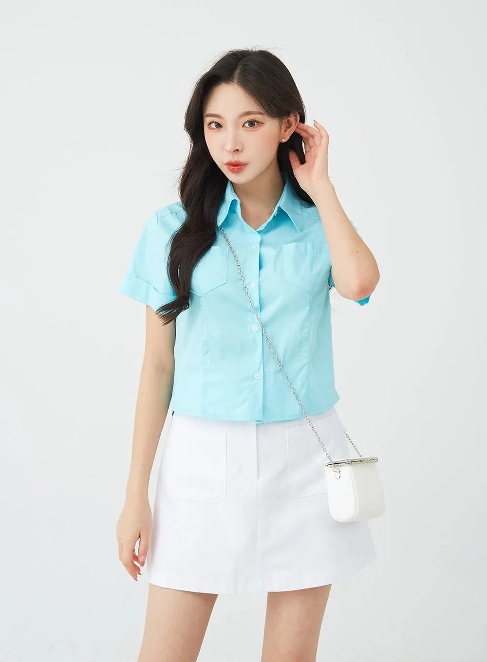 Span Line Short Sleeve Shirt BG08 sold by Lewkin product image thumbnail 3