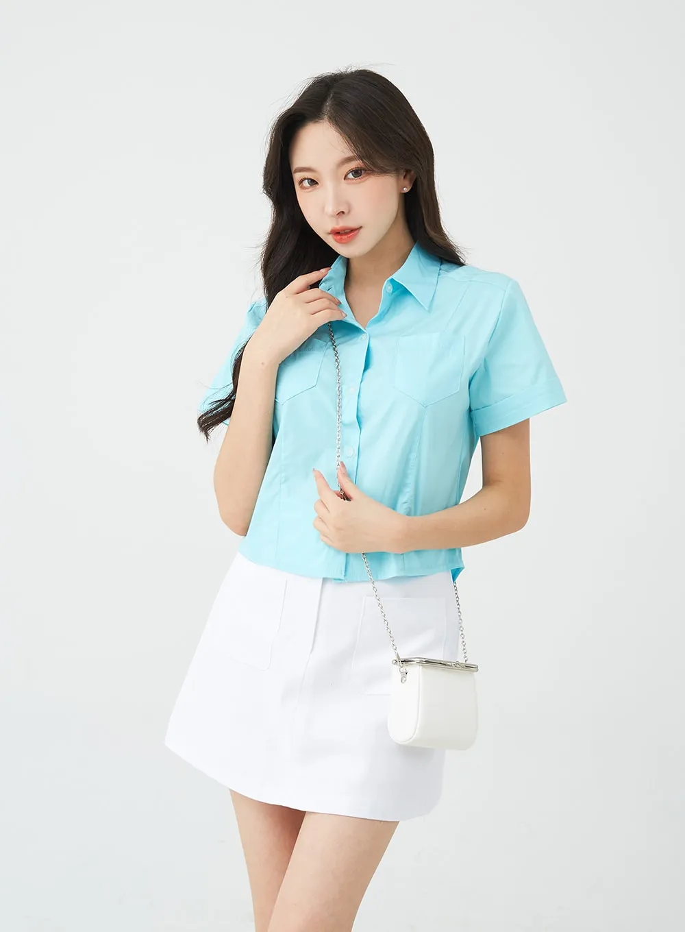 Span Line Short Sleeve Shirt BG08 sold by Lewkin product image thumbnail 4