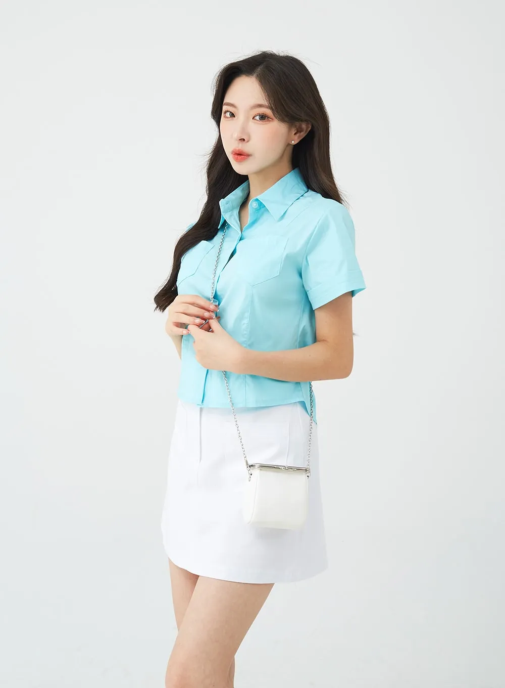 Span Line Short Sleeve Shirt BG08 sold by Lewkin product image thumbnail 5