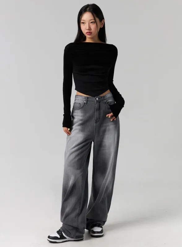 Wide Fit Washed Jeans CG315 sold by Lewkin