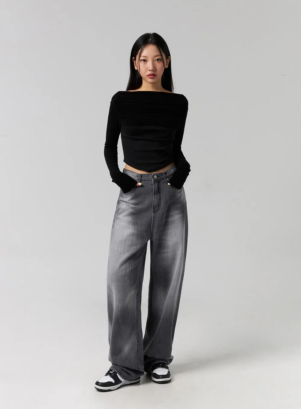 Wide Fit Washed Jeans CG315 sold by Lewkin product image thumbnail 3