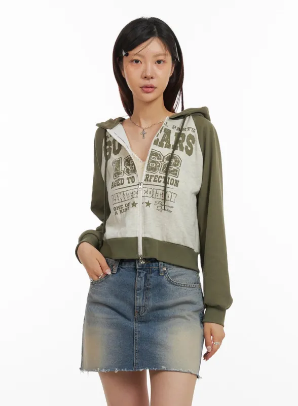 Acubi Graphic Zip-Up Hoodie IY410 sold by Lewkin