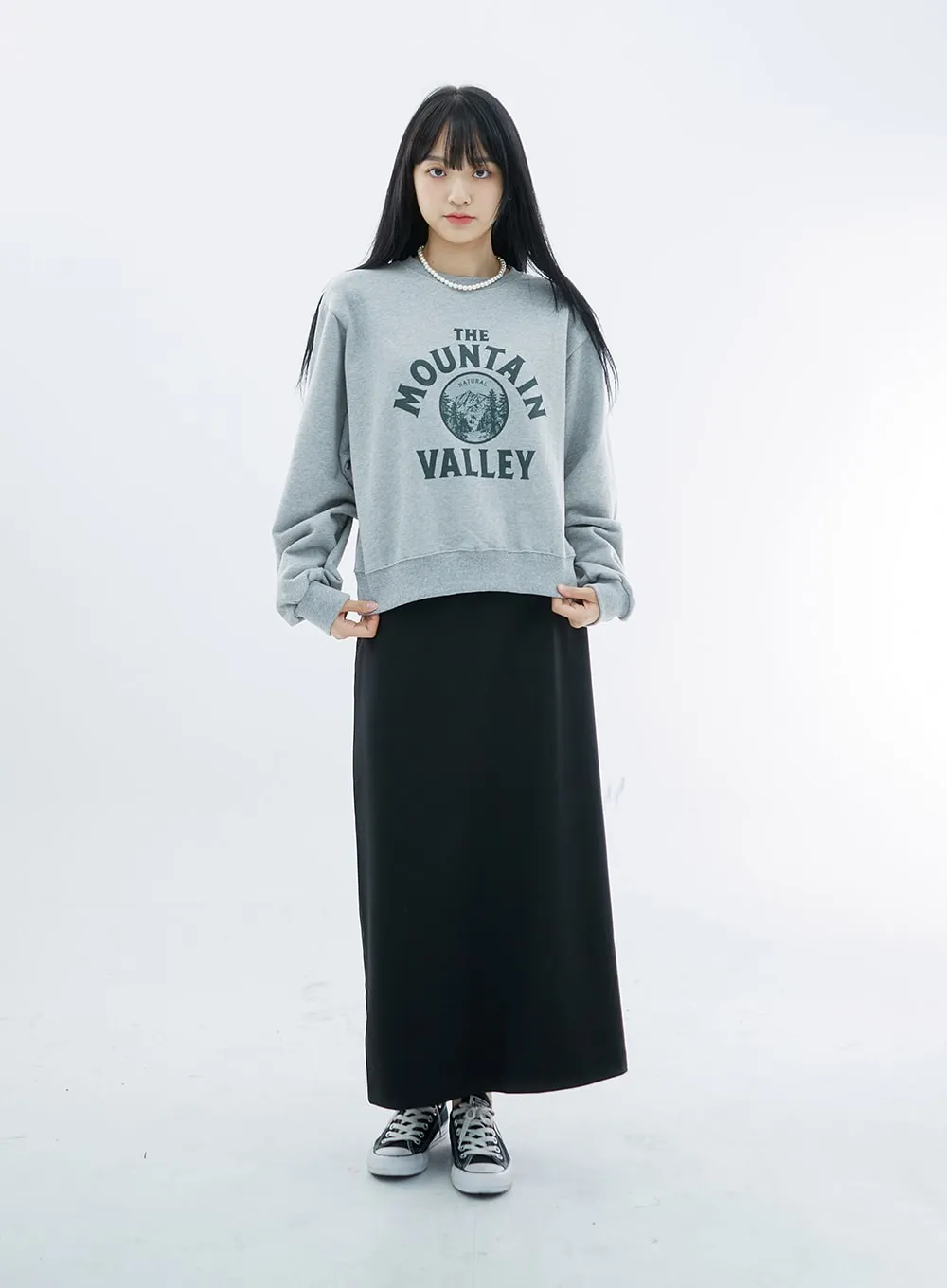 High Waist Simple Maxi Long Skirt OO04 sold by Lewkin product image thumbnail 2