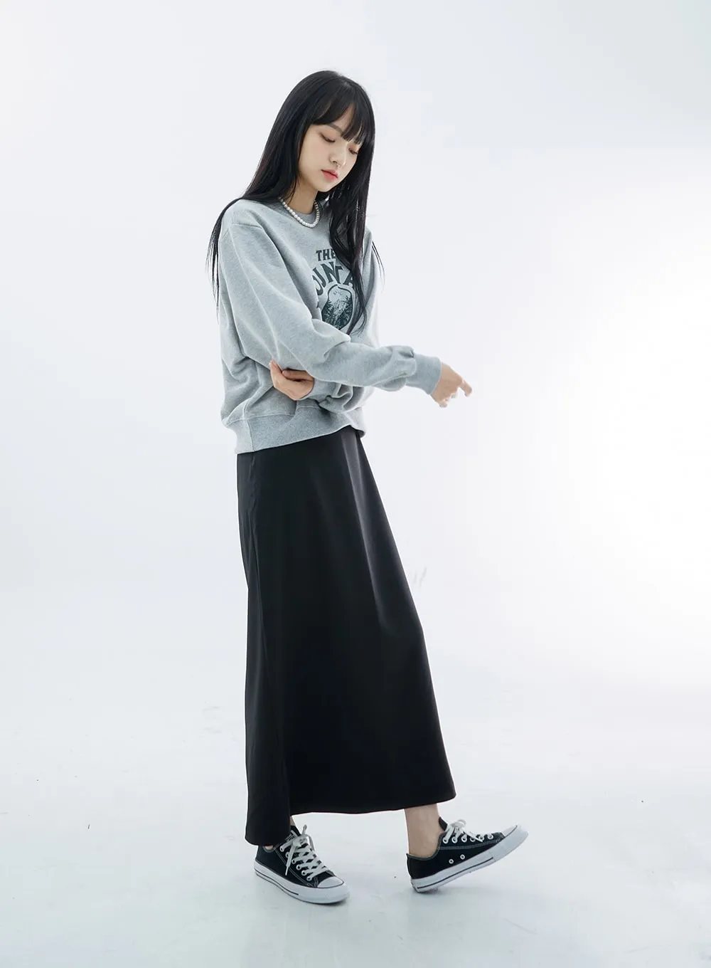 High Waist Simple Maxi Long Skirt OO04 sold by Lewkin product image thumbnail 4