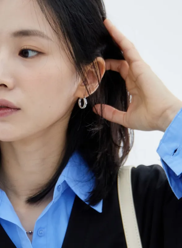 Twisted Two Line Earrings OS30 sold by Lewkin