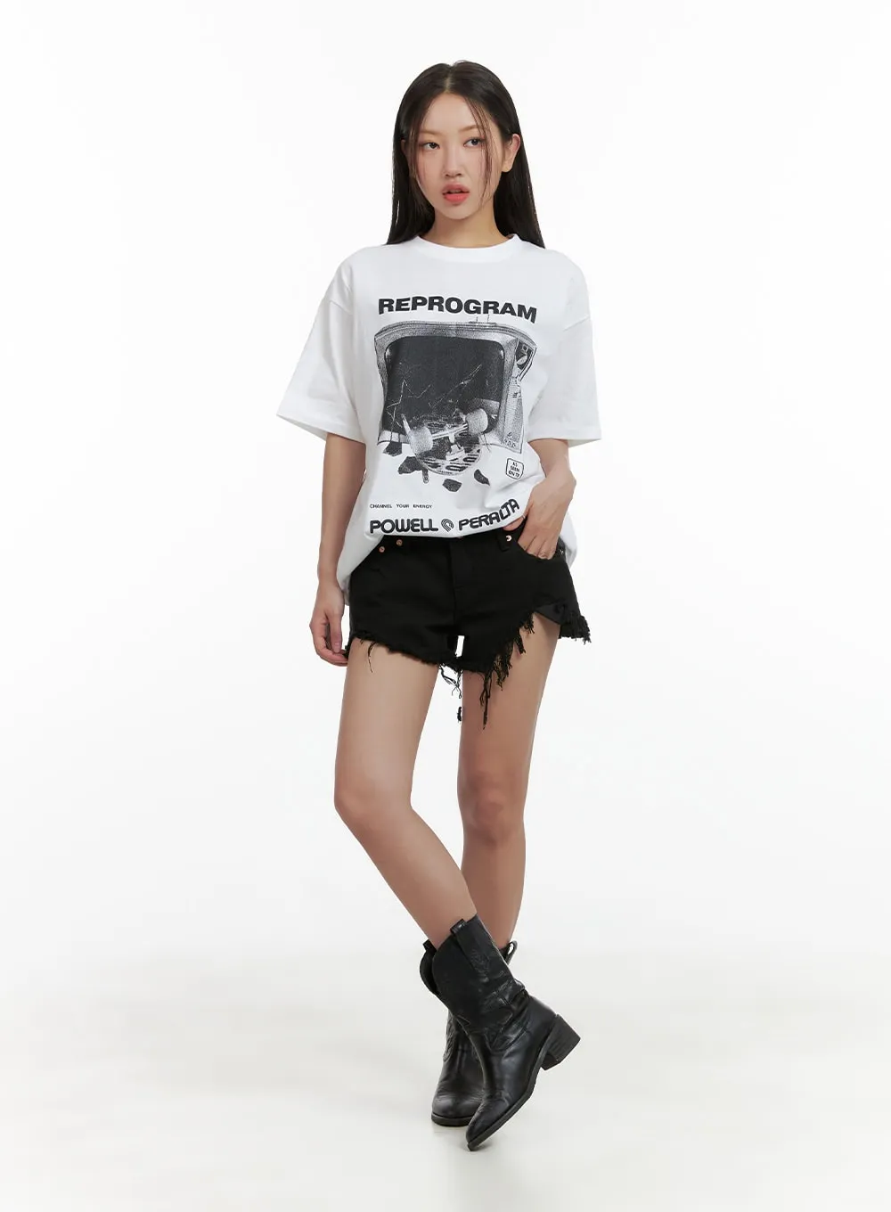 Reprogram Graphic Oversized T-Shirt (Unisex) CU405 sold by Lewkin product image thumbnail 2
