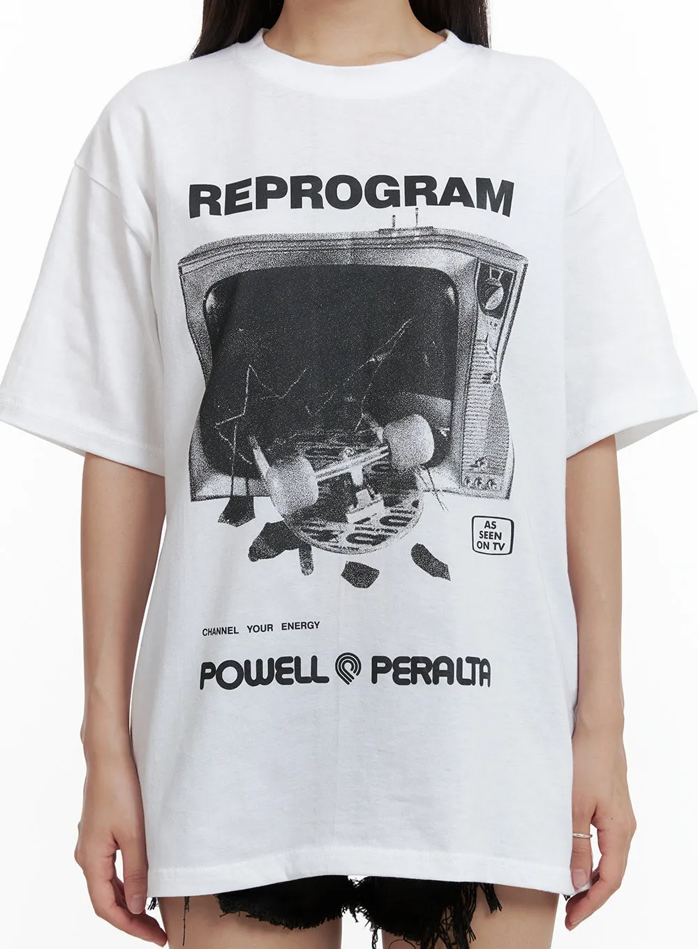 Reprogram Graphic Oversized T-Shirt (Unisex) CU405 sold by Lewkin product image thumbnail 3
