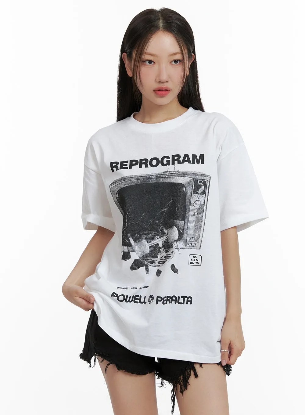 Reprogram Graphic Oversized T-Shirt (Unisex) CU405 sold by Lewkin