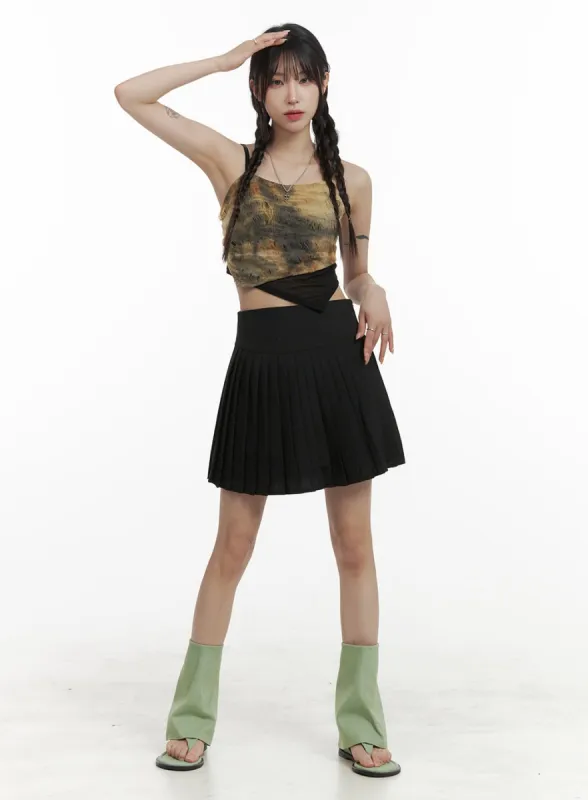 Pleated Mini Skirt OA425 sold by Lewkin