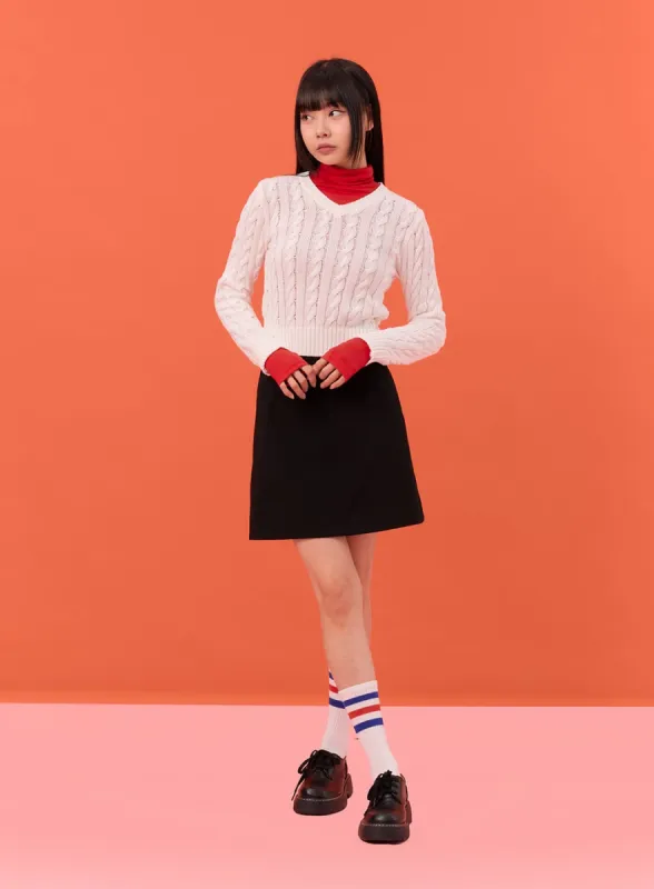 Solid Mini Skirt IN301 sold by Lewkin