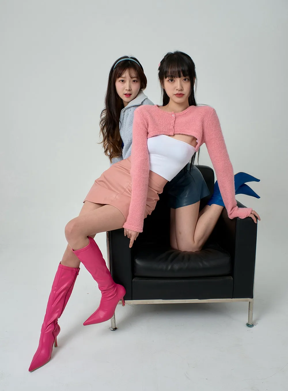 Color Faux Leather Pointed Toe Heel Knee High Boots BN22 sold by Lewkin product image thumbnail 4