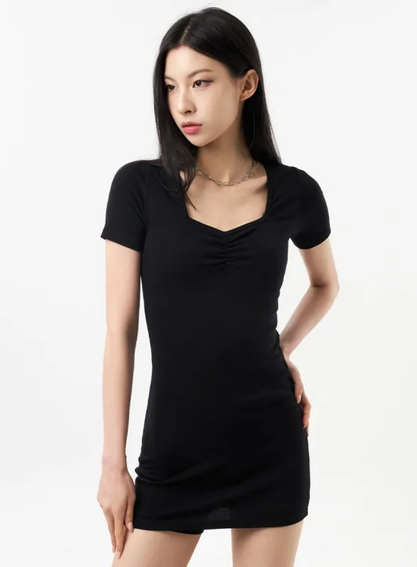 Short Sleeve Mini Dress CU309 sold by Lewkin