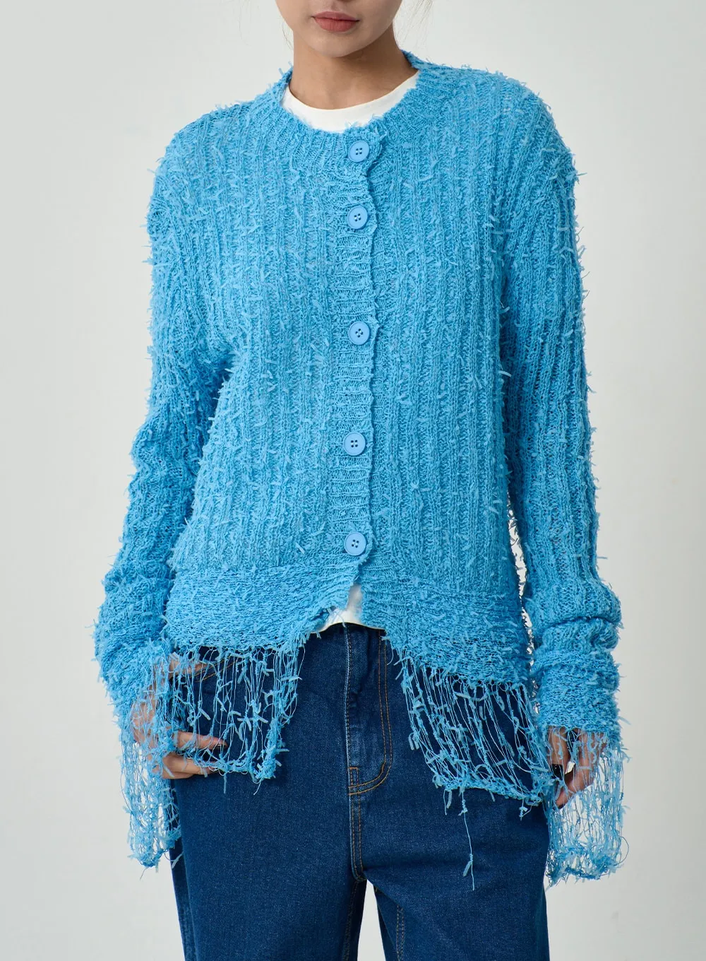 Ripped Button Cardigan CD12 sold by Lewkin product image thumbnail 2