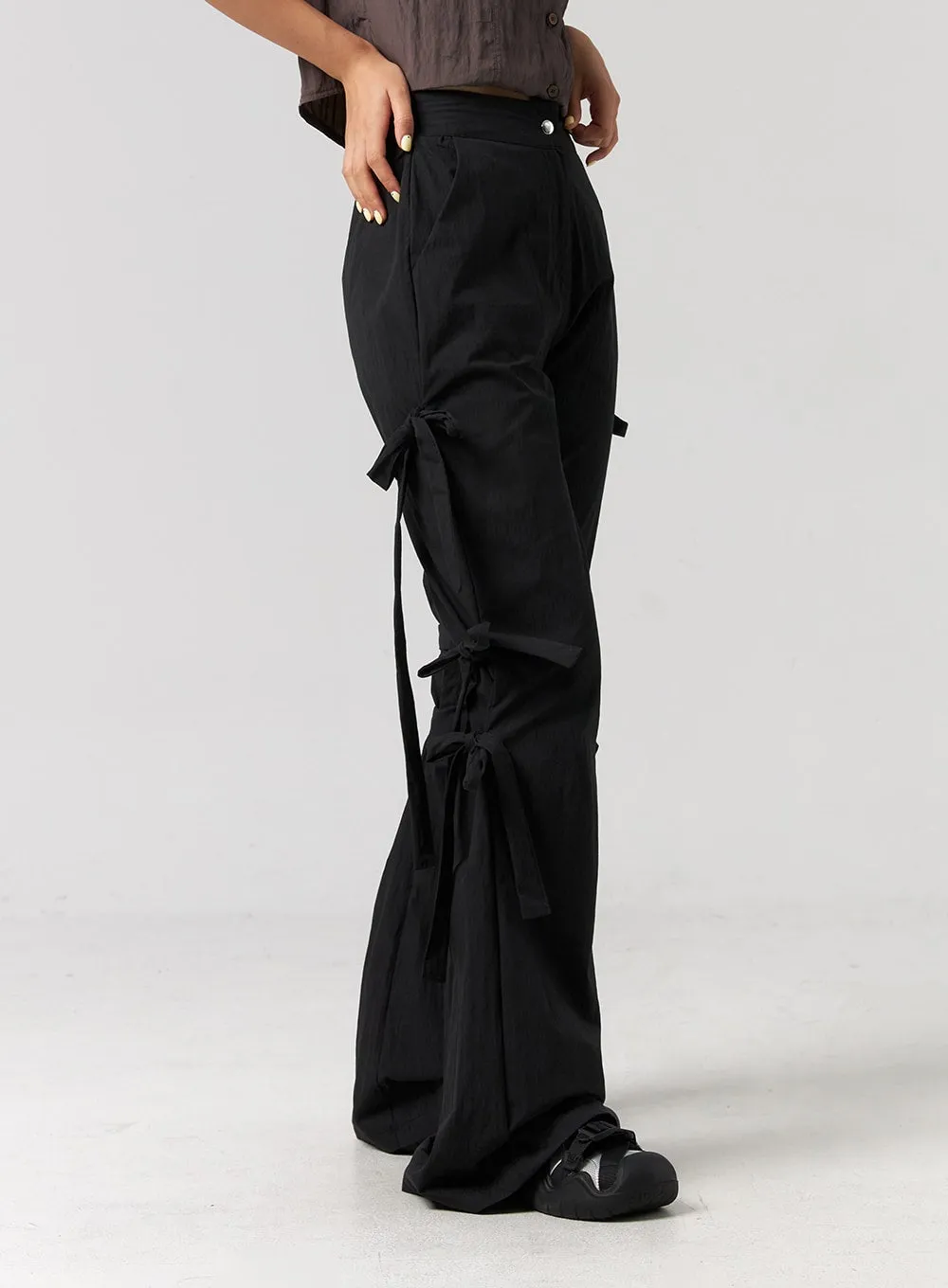 Flare Strap Detail Pants CG319 sold by Lewkin product image thumbnail 5