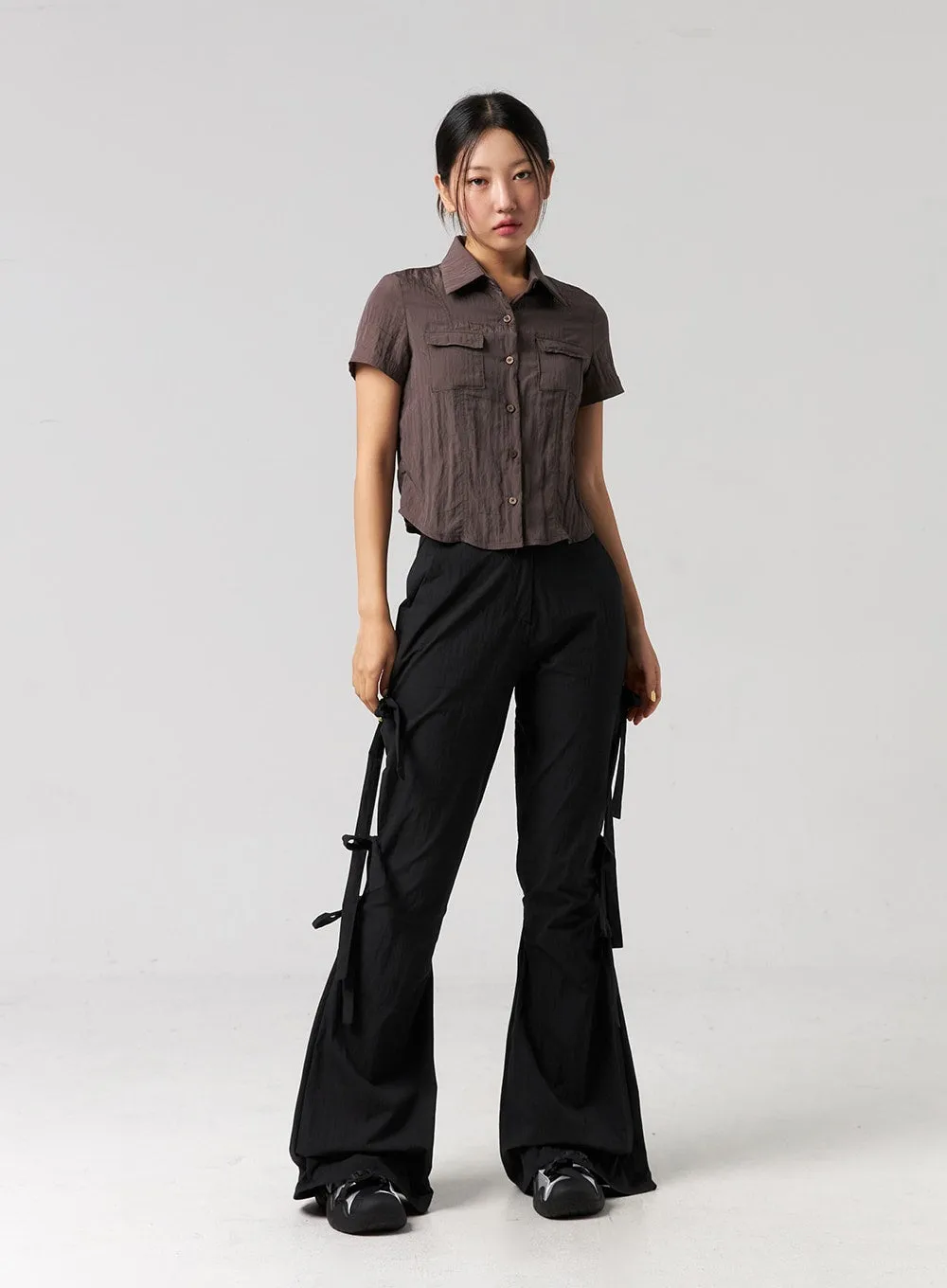 Flare Strap Detail Pants CG319 sold by Lewkin product image thumbnail 3