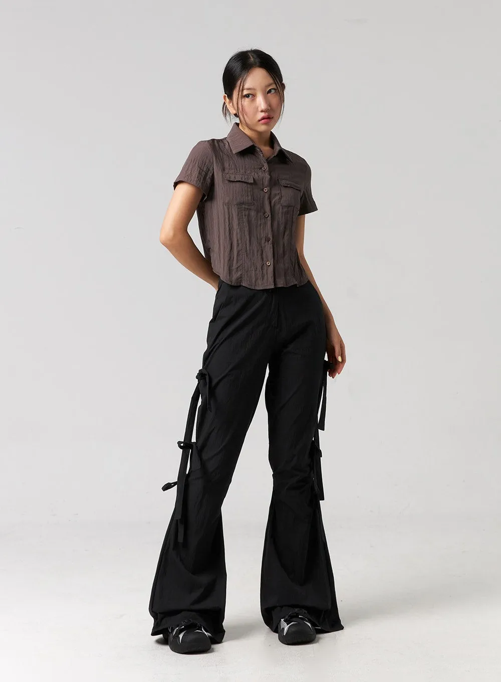 Flare Strap Detail Pants CG319 sold by Lewkin product image thumbnail 4