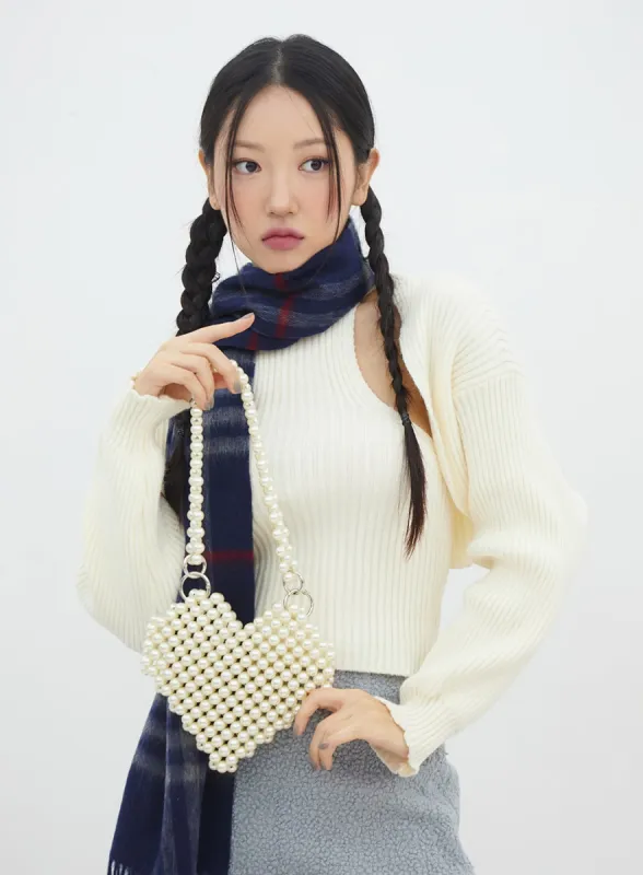 Heart Beaded Shoulder Bag IN317 sold by Lewkin