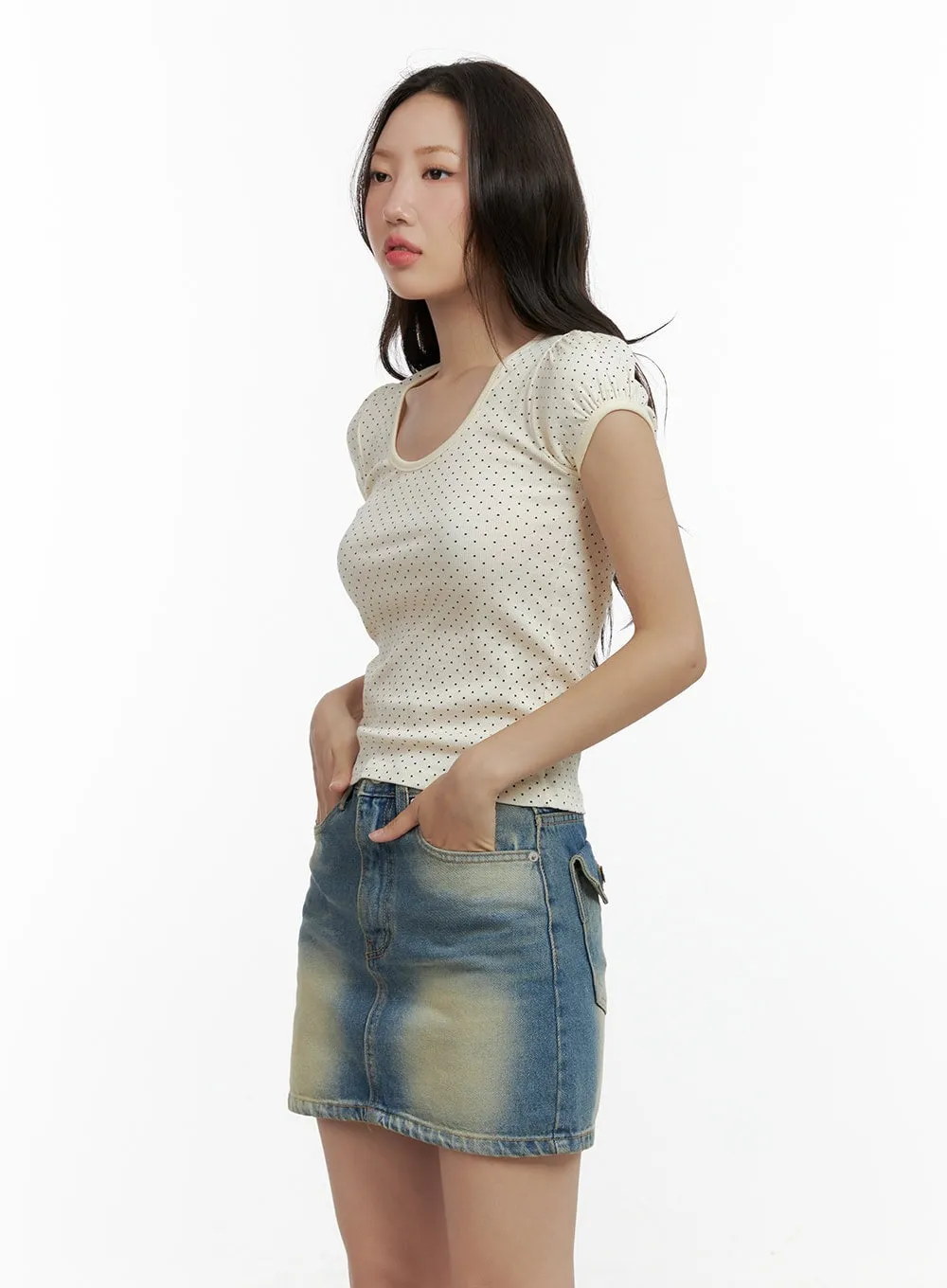 Polka Dot Crop Top CL410 sold by Lewkin product image thumbnail 3