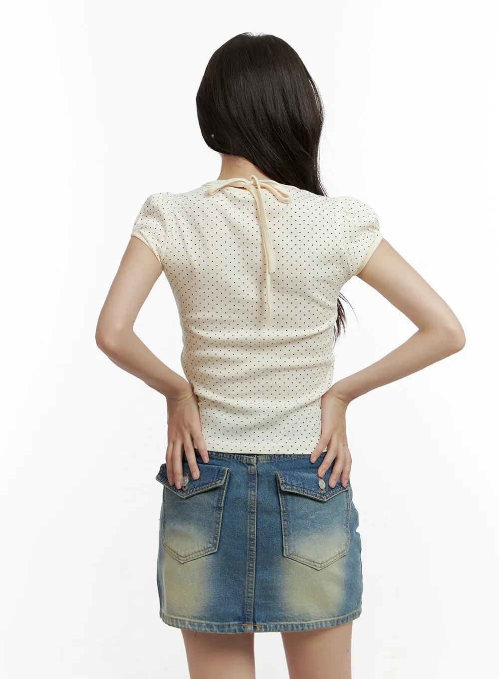 Polka Dot Crop Top CL410 sold by Lewkin product image thumbnail 5