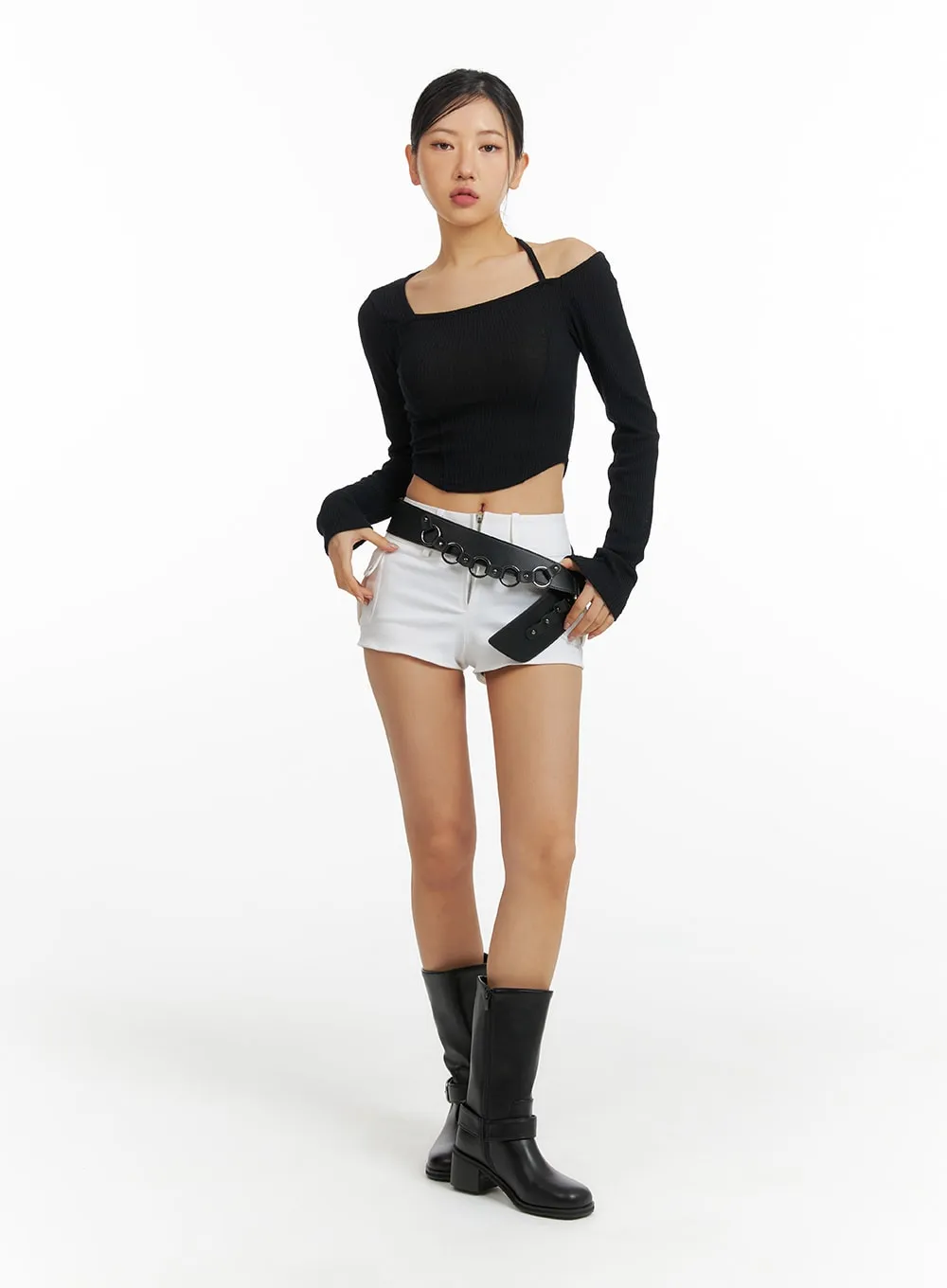 Leather Buckle Biker Boots CF416 sold by Lewkin product image thumbnail 2