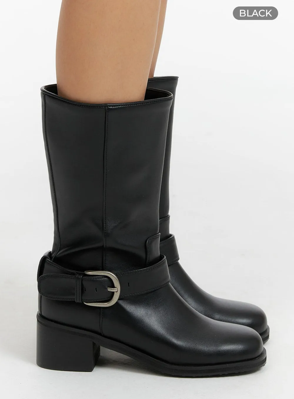Leather Buckle Biker Boots CF416 sold by Lewkin product image thumbnail 5