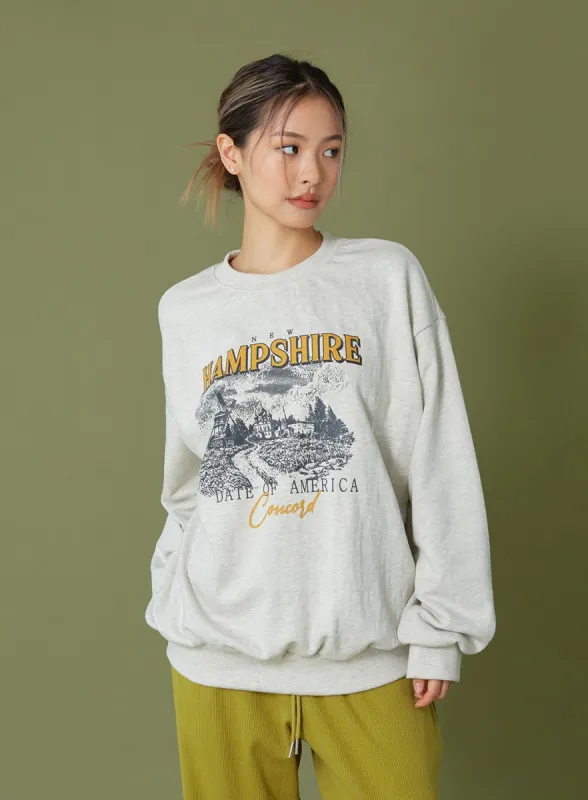 Printing Loose Fit Sweatshirt CG12 sold by Lewkin