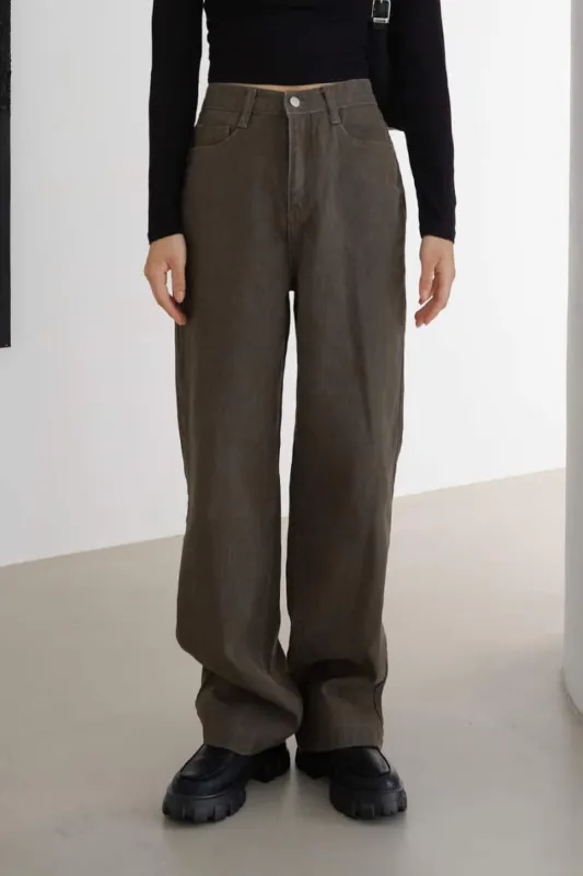 Cotton Wide Leg Pants (Fleece Lined available) F02 sold by Lewkin