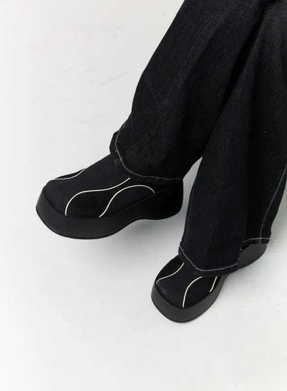 Faux Leather Platform Mules CS314 sold by Lewkin