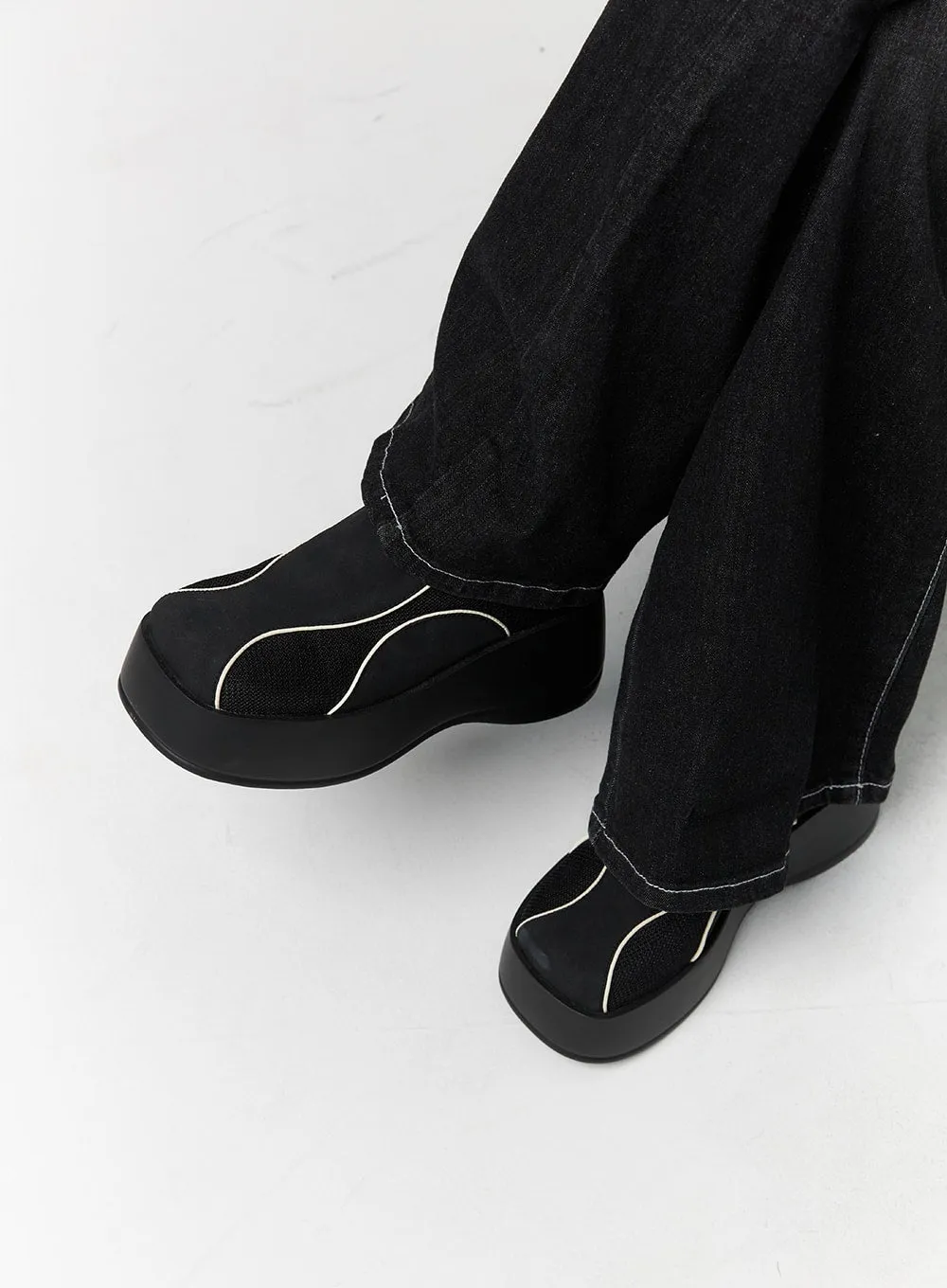 Faux Leather Platform Mules CS314 sold by Lewkin