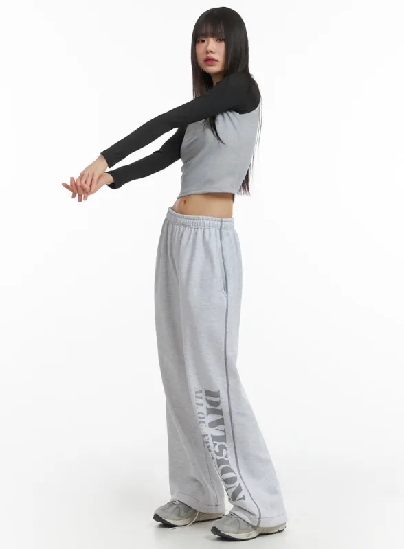 Graphic Lettering Sweatpants (UNISEX) CJ412 sold by Lewkin