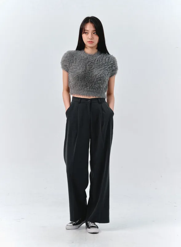 Pintuck Tailored Pants OO316 sold by Lewkin