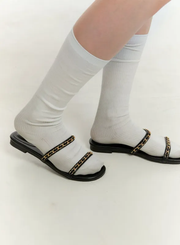 Chained Strap Flat Sandals OU427 sold by Lewkin