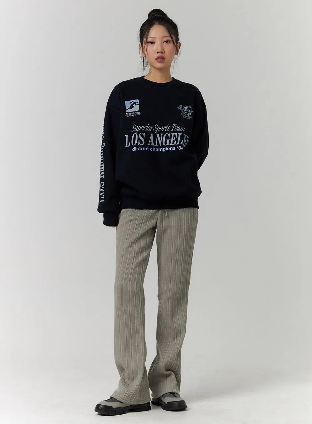 Wool Blend Elastic Waist Wide Leg Pants CD319 sold by Lewkin