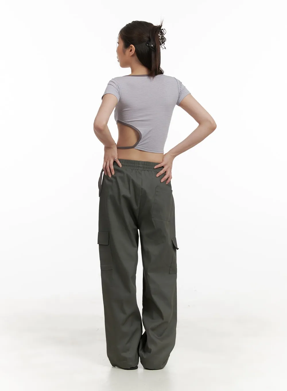 Comfy Cargo Pants (Dark Gray) OA429 sold by Lewkin product image thumbnail 5