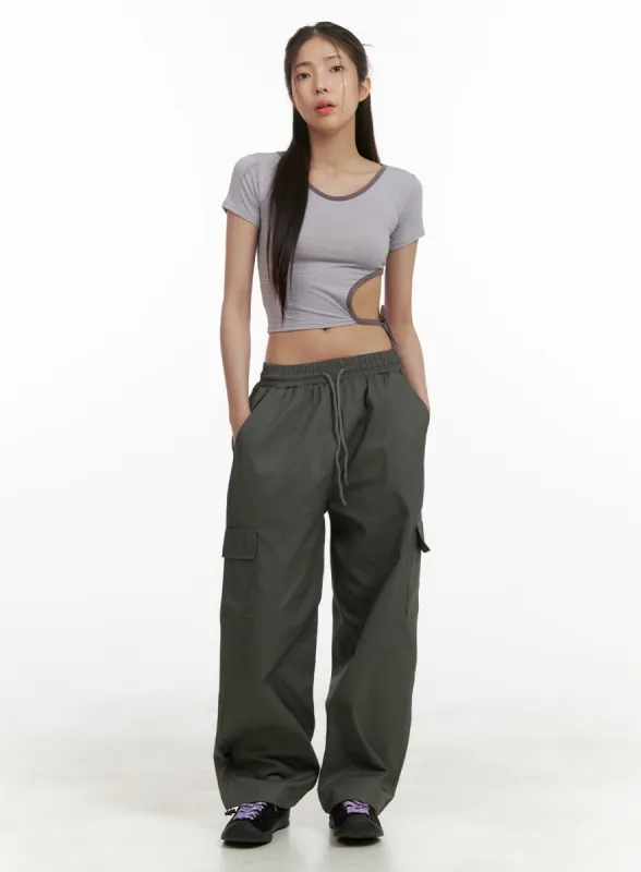 Comfy Cargo Pants (Dark Gray) OA429 sold by Lewkin