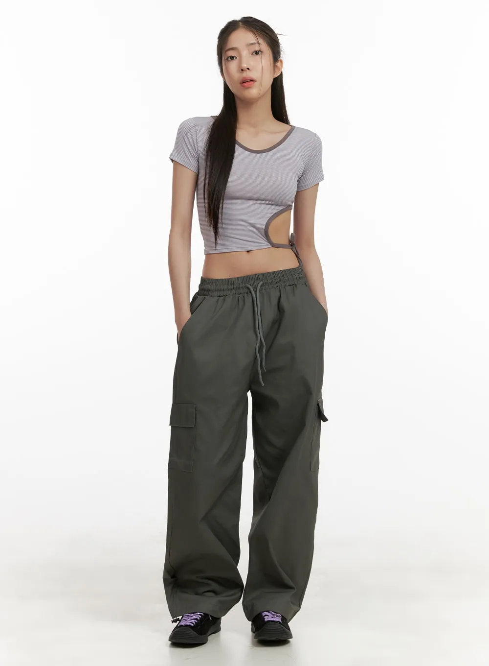 Comfy Cargo Pants (Dark Gray) OA429 sold by Lewkin