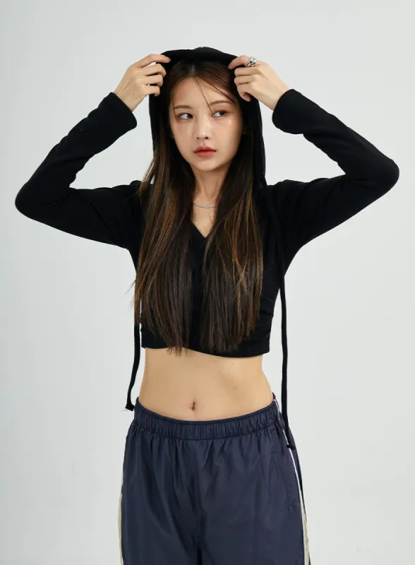 Wrap Crop Hoodie CS27 sold by Lewkin