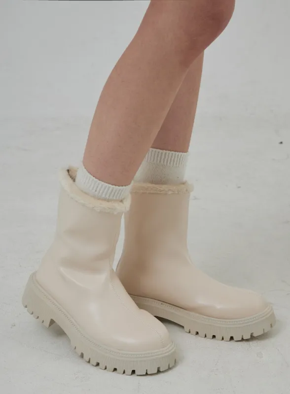 Platform Faux Fur Detail Ankle Boots BD29 sold by Lewkin