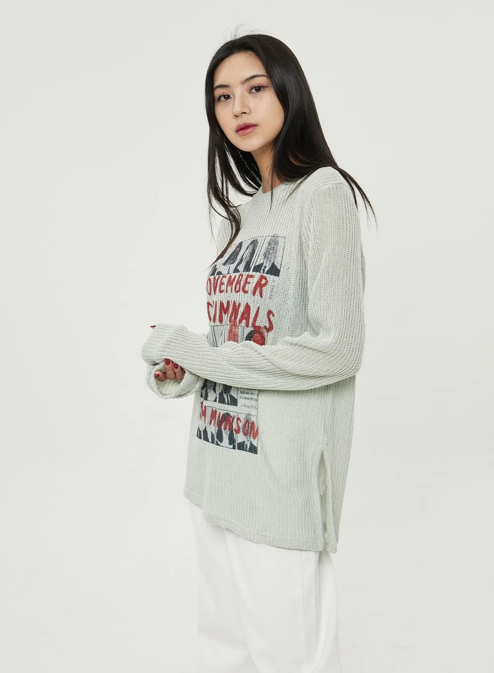 Graphic Crewneck Sweater BF316 sold by Lewkin product image thumbnail 5