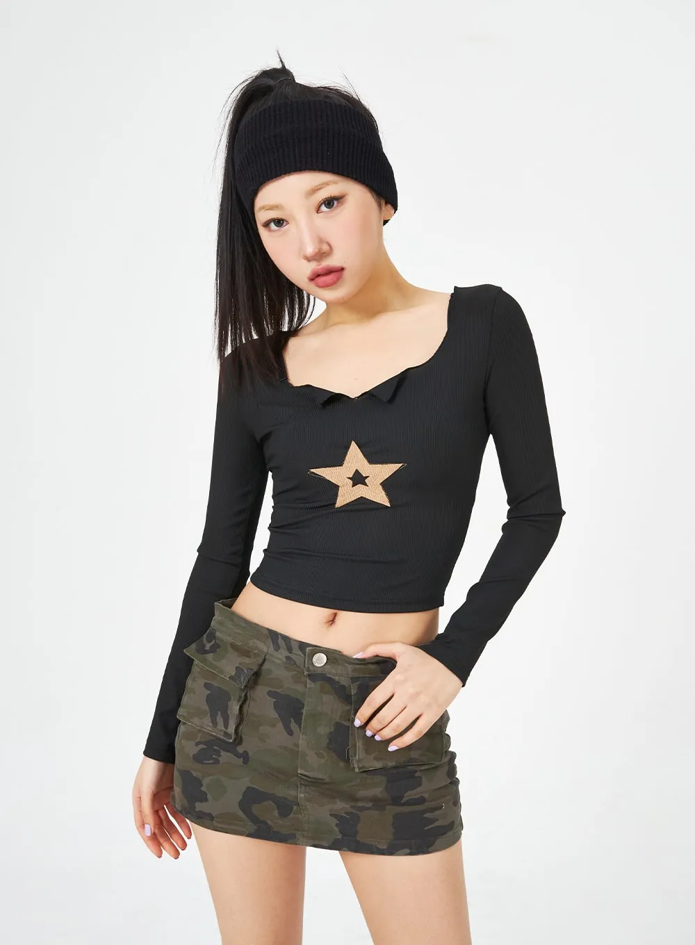 Scoop Neck Star Top CM323 sold by Lewkin